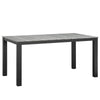 Modway Maine Aluminum Outdoor Patio 63" Dining Table in Brown Gray