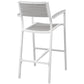 White Light Gray Maine Outdoor Patio Bar Stool - No Shipping Charges MDY-EEI-1510-WHI-LGR