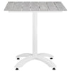 White Light Gray Maine 28’ Outdoor Patio Dining Table - No Shipping Charges MDY-EEI-1514-WHI-LGR