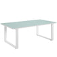 White Fortuna Outdoor Patio Coffee Table - No Shipping Charges MDY-EEI-1516-WHI-SET