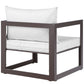 Fortuna Outdoor Patio Armchair - No Shipping Charges MDY-EEI-1517-BRN-WHI