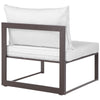 Fortuna Armless Outdoor Patio Sofa - No Shipping Charges MDY-EEI-1520-BRN-WHI