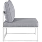 Fortuna Armless Outdoor Patio Sofa - No Shipping Charges MDY-EEI-1520-WHI-GRY