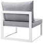 Fortuna Armless Outdoor Patio Sofa - No Shipping Charges MDY-EEI-1520-WHI-GRY