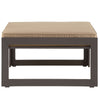 Modway Fortuna Aluminum Outdoor Patio Ottoman in Brown Mocha