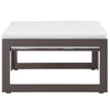 Modway Fortuna Aluminum Outdoor Patio Ottoman in Brown White MDY-EEI-1521-BRN-WHI