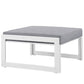 Modway Fortuna Aluminum Outdoor Patio Ottoman in White Gray MDY-EEI-1521-WHI-GRY