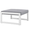 Modway Fortuna Aluminum Outdoor Patio Ottoman in White Gray MDY-EEI-1521-WHI-GRY