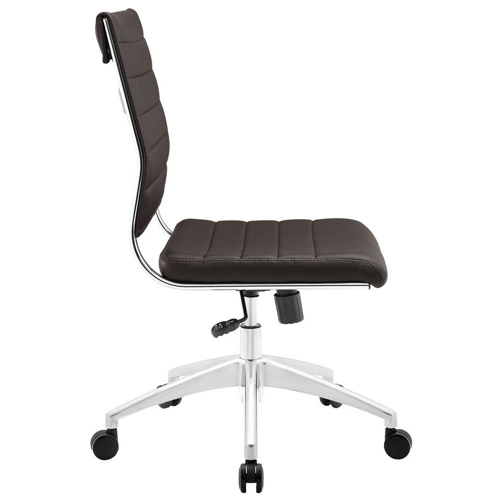 Brown Jive Armless Mid Back Office Chair - No Shipping Charges MDY-EEI-1525-BRN