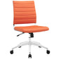 Modway EEI-1525-ORA Jive Ribbed Armless Mid Back Swivel Conference Chair In Orange