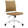 Modway Jive Ribbed Armless Mid Back Swivel Conference Chair In Tan