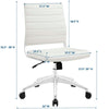 White Jive Armless Mid Back Office Chair - No Shipping Charges MDY-EEI-1525-WHI