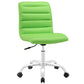 Modway Ripple Ribbed Armless Mid Back Swivel Computer Desk Office Chair In Bright Green