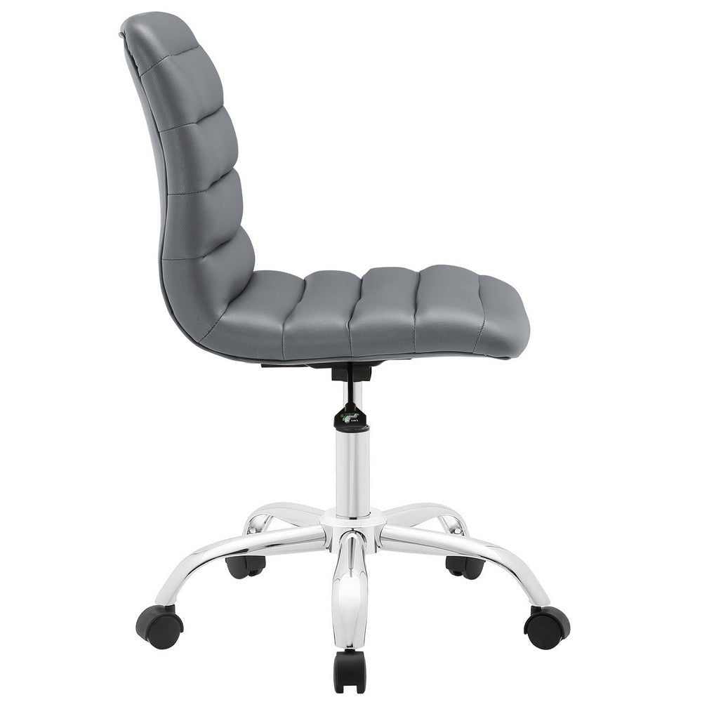 Gray Ripple Armless Mid Back Office Chair - No Shipping Charges MDY-EEI-1532-GRY