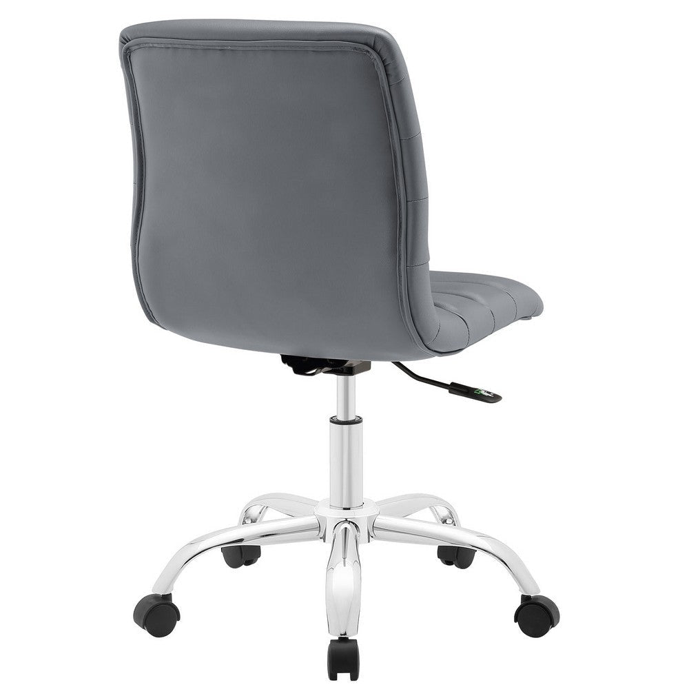 Gray Ripple Armless Mid Back Office Chair - No Shipping Charges MDY-EEI-1532-GRY