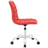 Modway Ripple Ribbed Armless Mid Back Swivel Computer Desk Office Chair In Red MDY-EEI-1532-RED