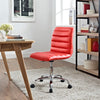 Modway Ripple Ribbed Armless Mid Back Swivel Computer Desk Office Chair In Red MDY-EEI-1532-RED