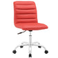 Modway Ripple Ribbed Armless Mid Back Swivel Computer Desk Office Chair In Red