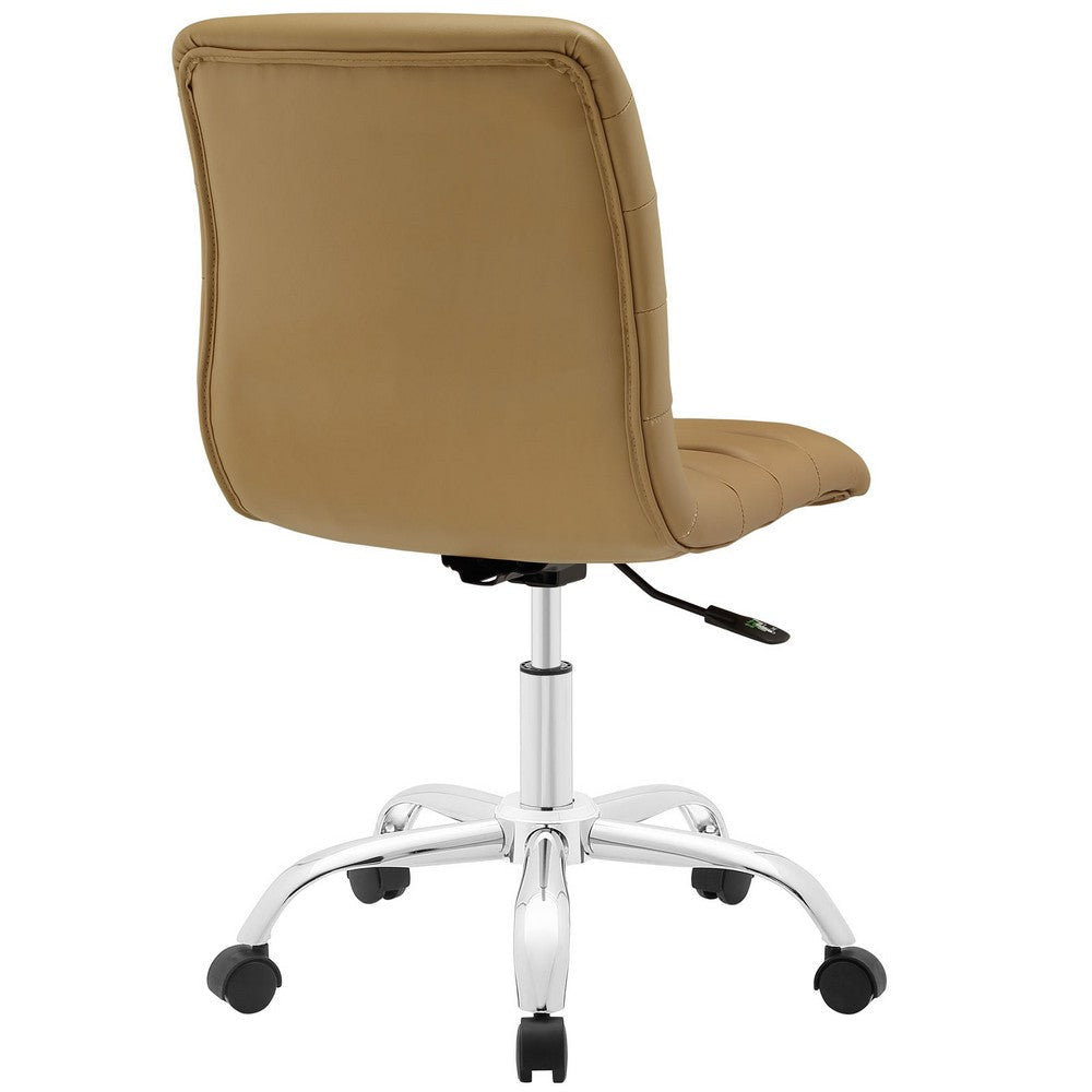 Modway Ripple Ribbed Armless Mid Back Swivel Computer Desk Office Chair In Tan MDY-EEI-1532-TAN