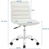 34 Inch Modern Office Chair Chrome Star Base Channel Tufting White - No Shipping Charges MDY-EEI-1532-WHI