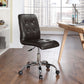 Modway Prim Ribbed Armless Mid Back Swivel Conference Office Chair In Brown