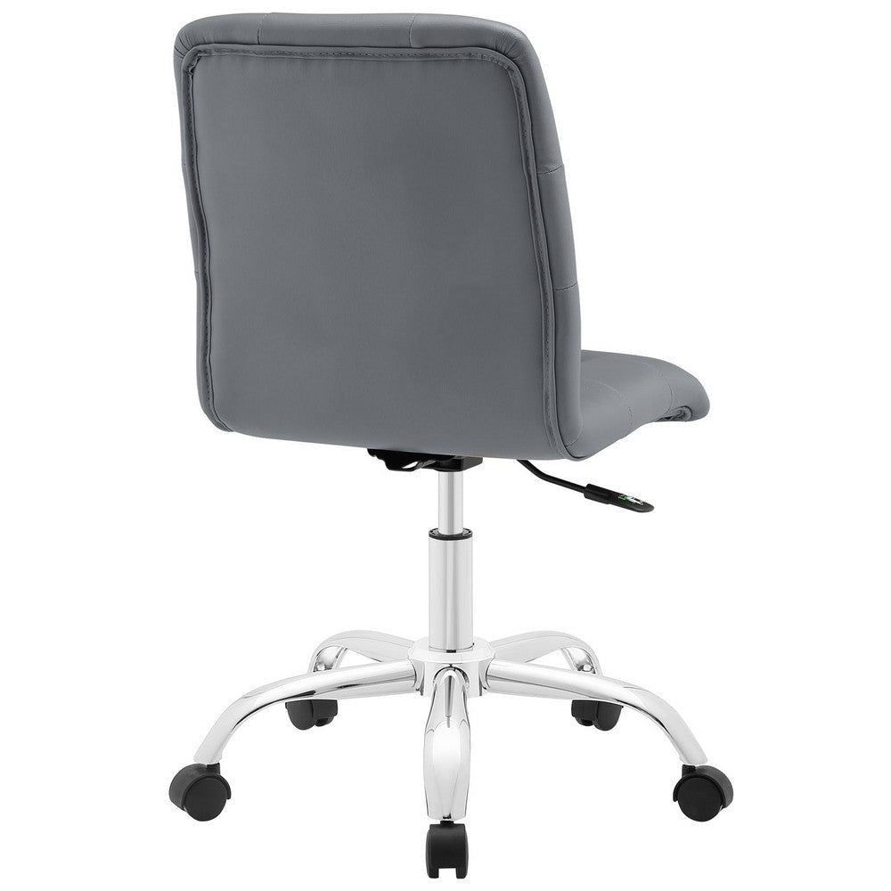 Gray Prim Armless Mid Back Office Chair - No Shipping Charges MDY-EEI-1533-GRY