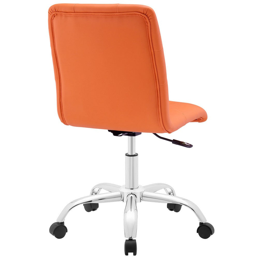 Orange Prim Armless Mid Back Office Chair - No Shipping Charges MDY-EEI-1533-ORA