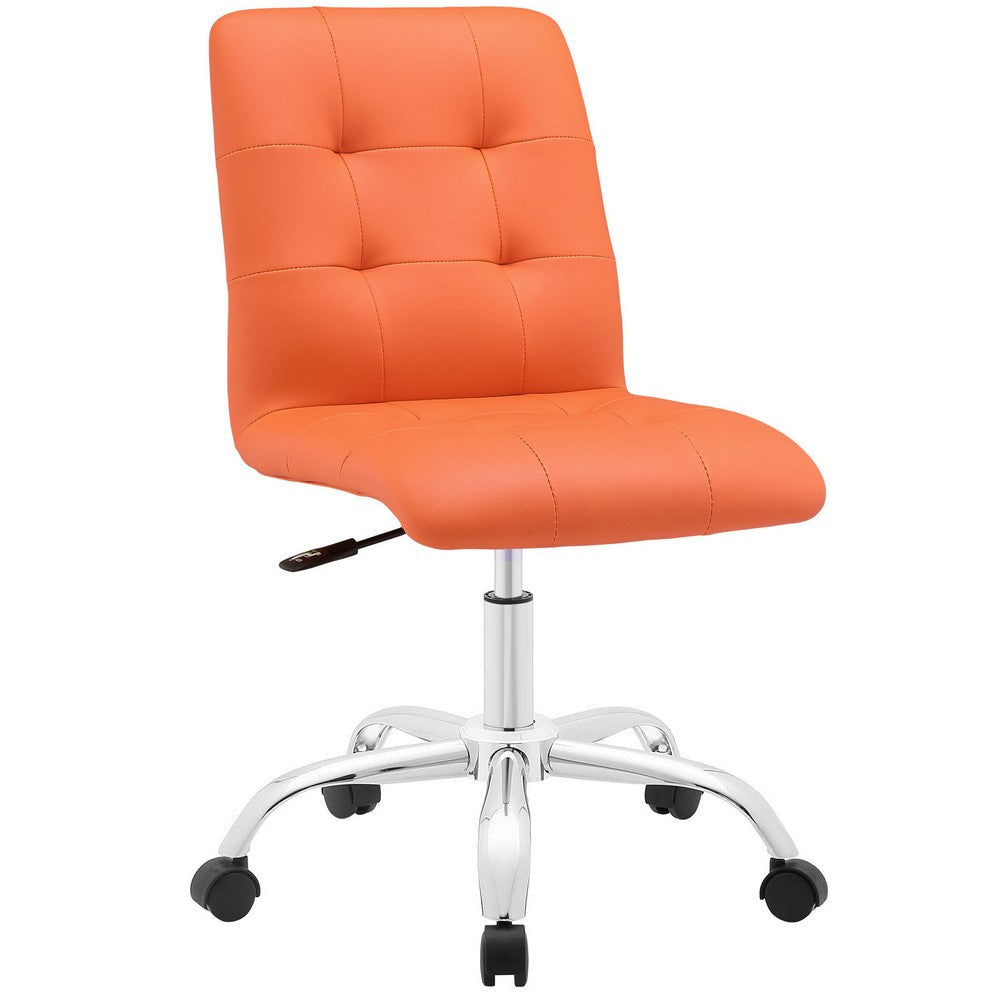 Orange Prim Armless Mid Back Office Chair - No Shipping Charges