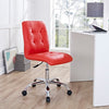 Modway Prim Ribbed Armless Mid Back Swivel Conference Office Chair In Red