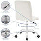 White Prim Armless Mid Back Office Chair - No Shipping Charges MDY-EEI-1533-WHI