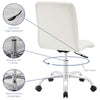 White Prim Armless Mid Back Office Chair - No Shipping Charges MDY-EEI-1533-WHI