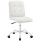 Modway Prim Ribbed Armless Mid Back Swivel Conference Office Chair In White