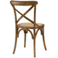 Modway Gear Rustic Modern Farmhouse Elm Wood Rattan Dining Chair in Walnut MDY-EEI-1541-WAL