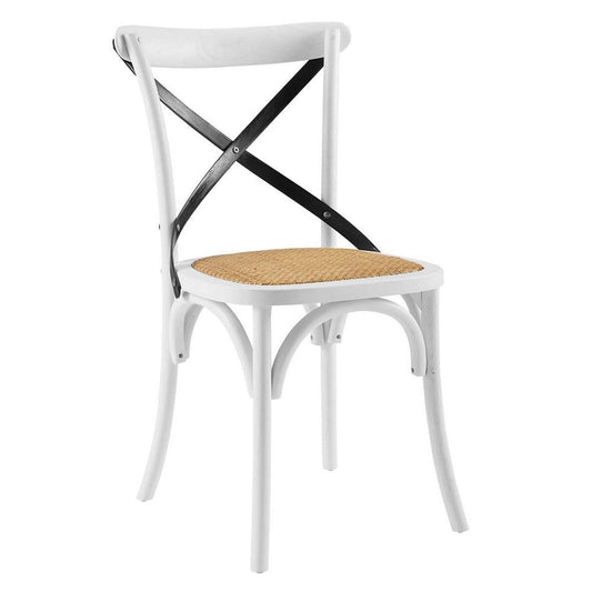 Modway Gear Side, Dining Chair, White Black