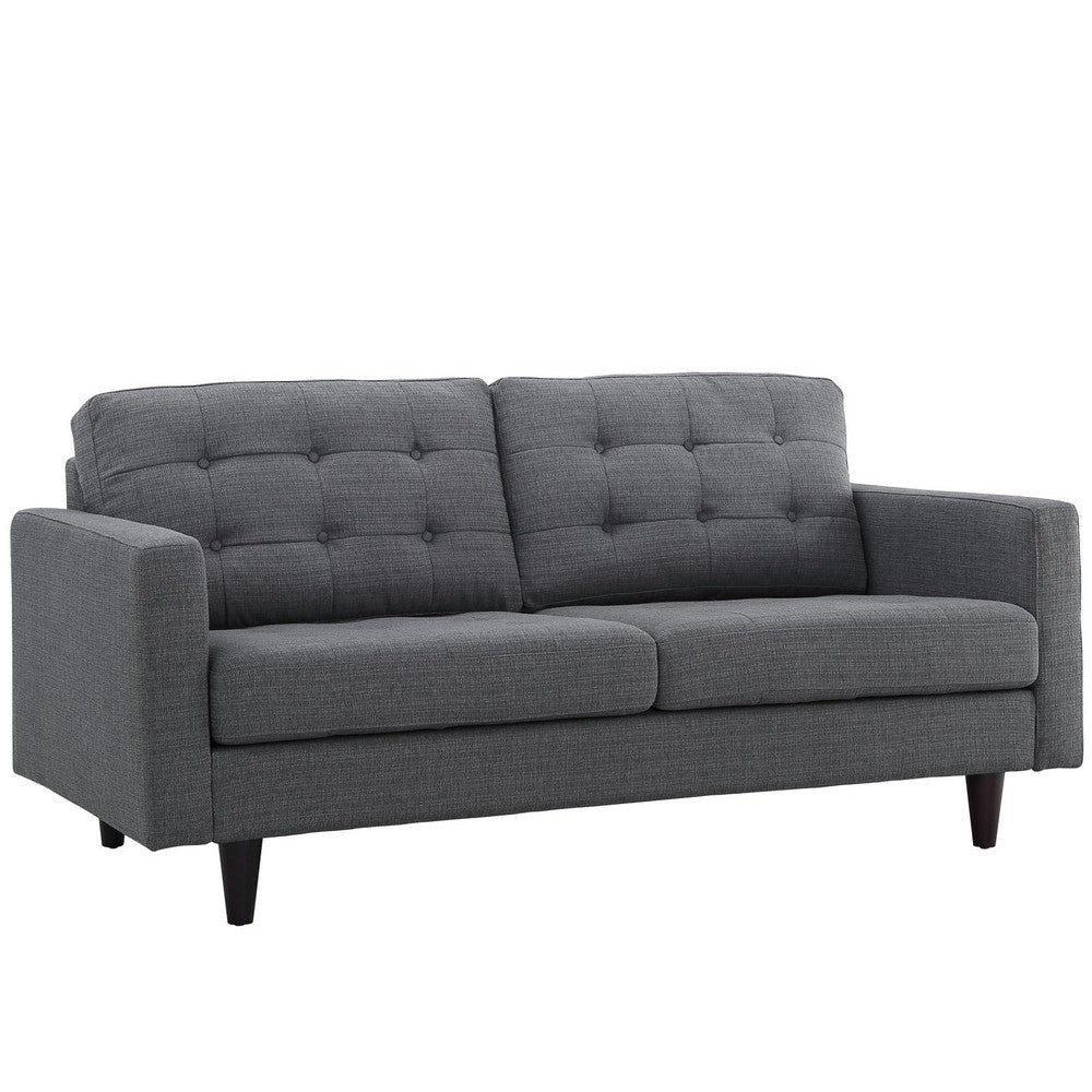 Modway Empress Loveseat In Mid-Century Modern Upholstered Fabric Gray MDY-EEI-1547-DOR