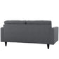 Modway Empress Loveseat In Mid-Century Modern Upholstered Fabric Gray MDY-EEI-1547-DOR