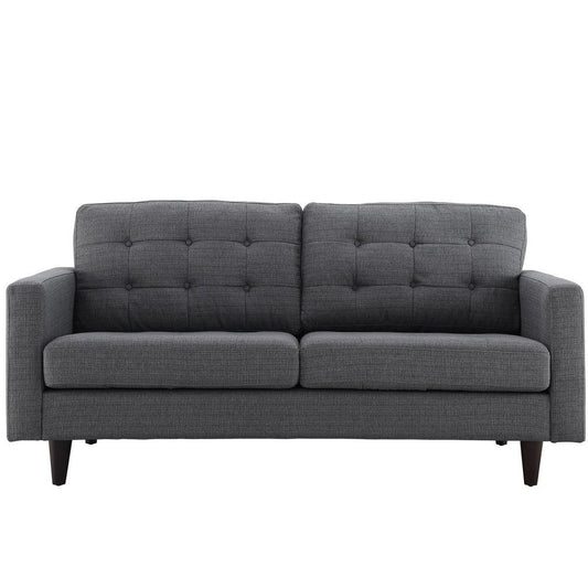 Modway Empress Loveseat In Mid-Century Modern Upholstered Fabric, Gray