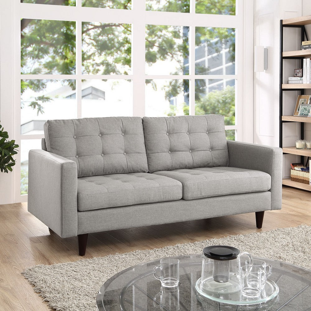 Modway Empress Loveseat In Mid-Century Modern Upholstered Fabric Light Gray MDY-EEI-1547-LGR