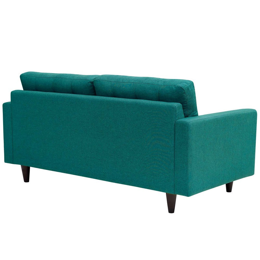 Modway Empress Mid-Century Modern Upholstered Fabric Loveseat Teal MDY-EEI-1547-TEA