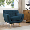 Modway Remark Mid-Century Modern Accent Arm Lounge Chair with Upholstered Fabric in Azure