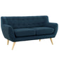 Modway Remark Mid-Century Modern Loveseat With Upholstered Fabric In Azure MDY-EEI-1632-AZU