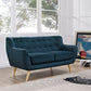 Modway Remark Mid-Century Modern Loveseat With Upholstered Fabric In Azure MDY-EEI-1632-AZU