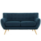 Modway Remark Mid-Century Modern Loveseat With Upholstered Fabric In Azure