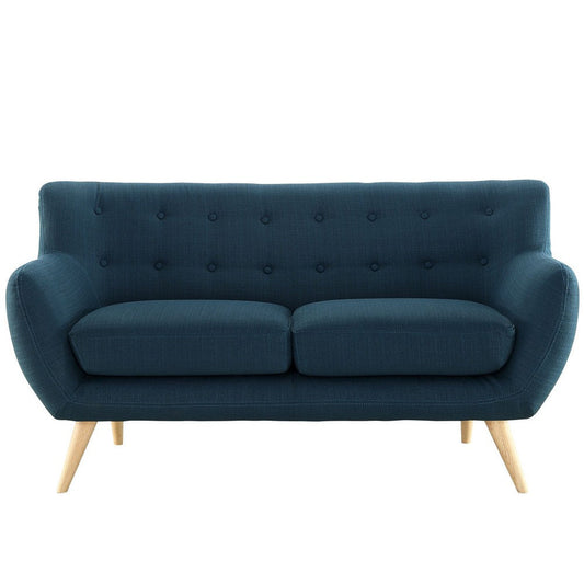 Modway Remark Mid-Century Modern Loveseat With Upholstered Fabric In Azure