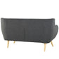 Modway Remark Mid-Century Modern Loveseat With Upholstered Fabric In Gray MDY-EEI-1632-GRY