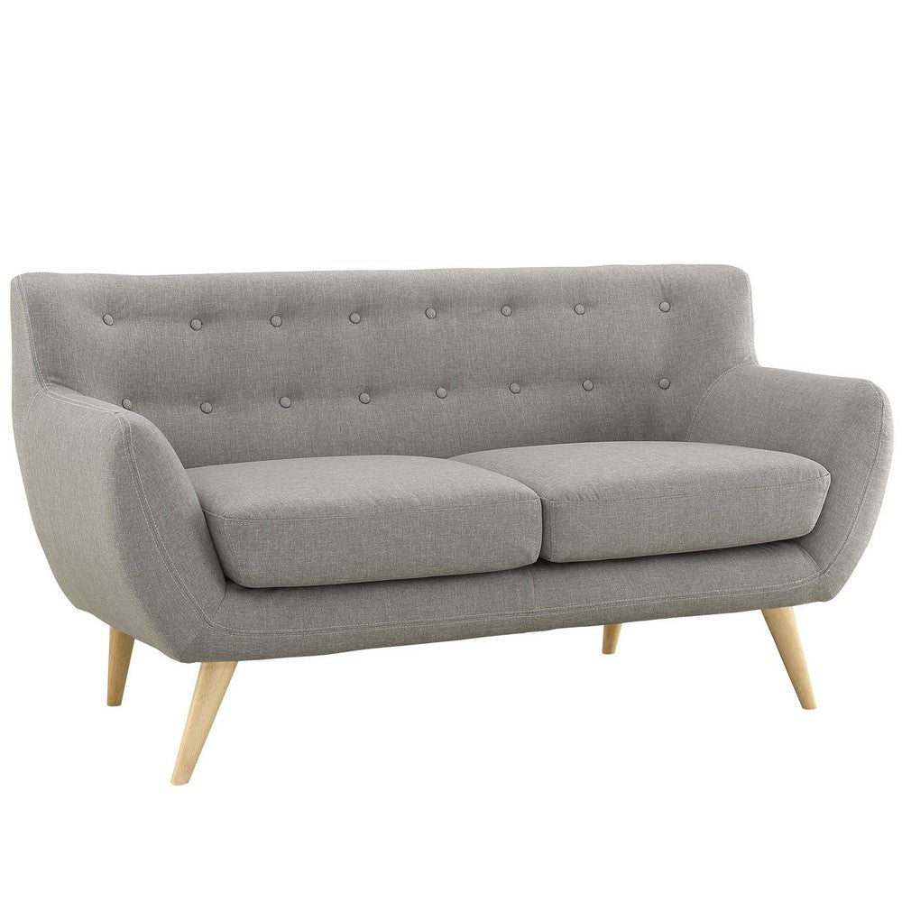 Modway Remark Mid-Century Modern Loveseat With Upholstered Fabric In Light Gray MDY-EEI-1632-LGR