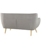 Modway Remark Mid-Century Modern Loveseat With Upholstered Fabric In Light Gray MDY-EEI-1632-LGR