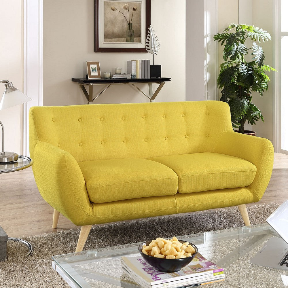 Modway Remark Mid-Century Modern Loveseat With Upholstered Fabric In Sunny MDY-EEI-1632-SUN