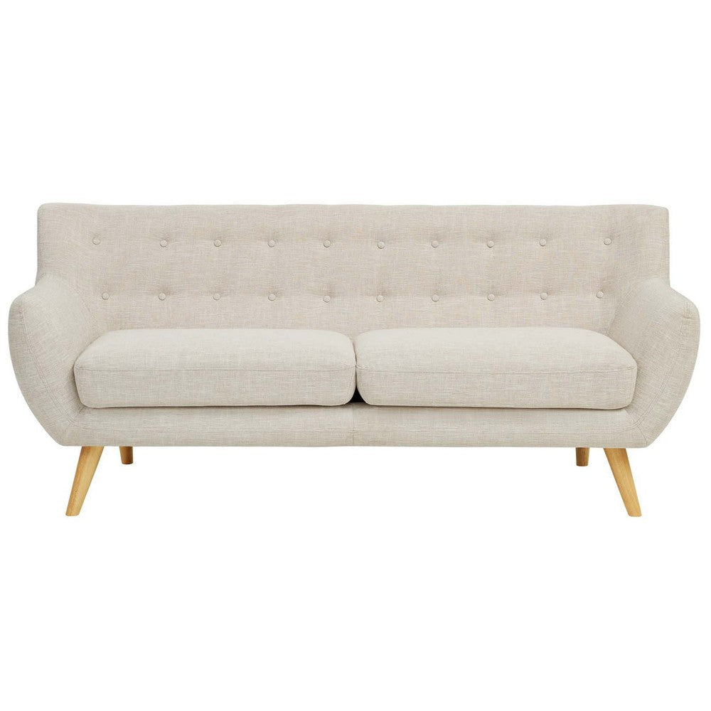 Modway Remark Mid-Century Modern Sofa With Upholstered Fabric In Beige