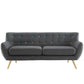 Modway Remark Mid-Century Modern Sofa With Upholstered Fabric In Gray